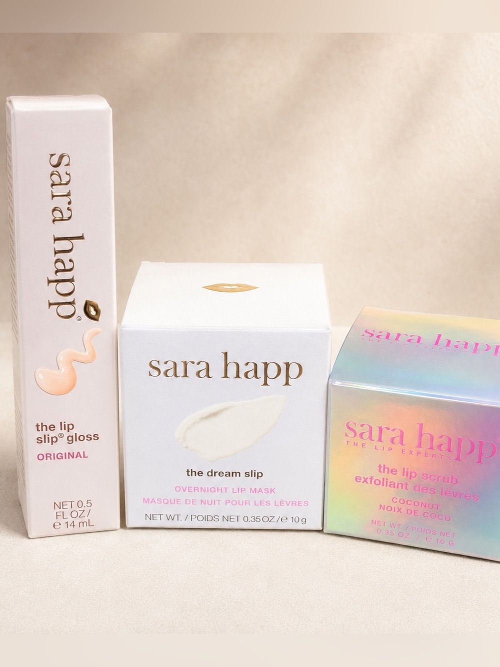 Sara Happ 3-Piece Lip Care Set NIB Sealed.